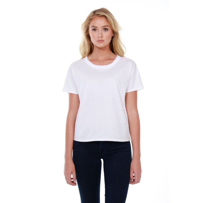 Ladies' Raw-Neck Boxy T-Shirt Thumbnail