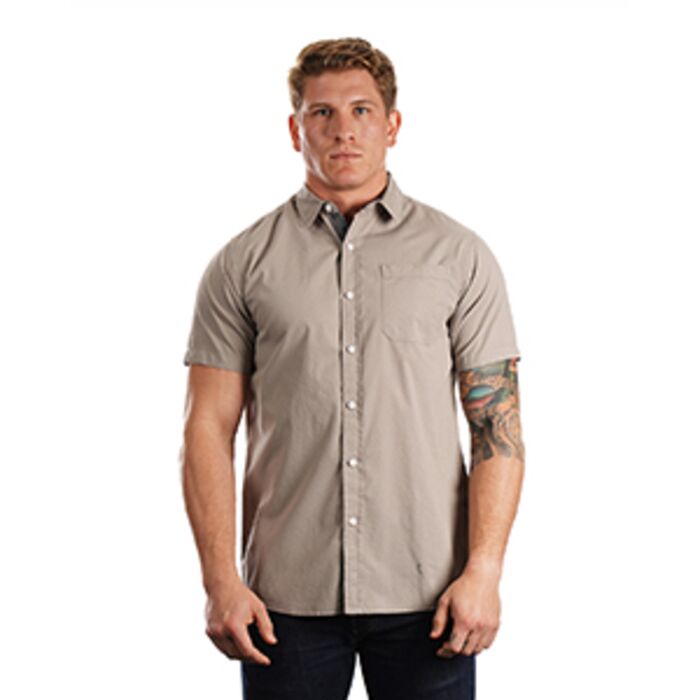 Men's Peached Poplin Short Sleeve Woven Shirt Thumbnail