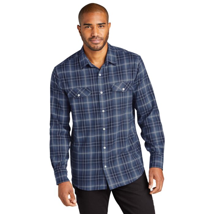 Long Sleeve Ombre Plaid Shirt Thumbnail