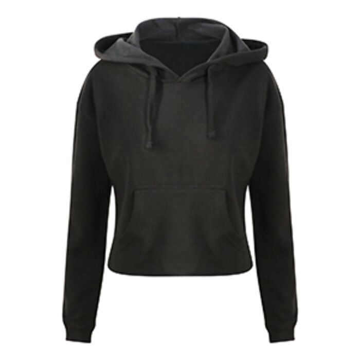 Ladies' Girlie Cropped Hooded Fleece with Pocket Thumbnail