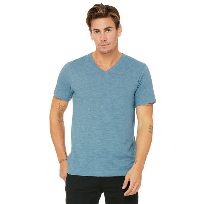 Unisex Textured Jersey V-Neck T-Shirt Thumbnail