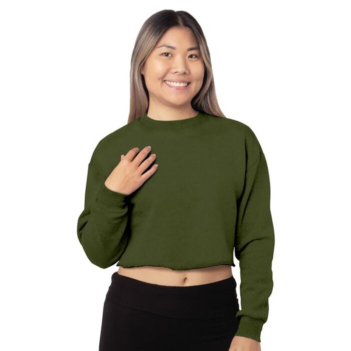 Ladies' USA Made Cropped Crewneck Sweatshirt Thumbnail