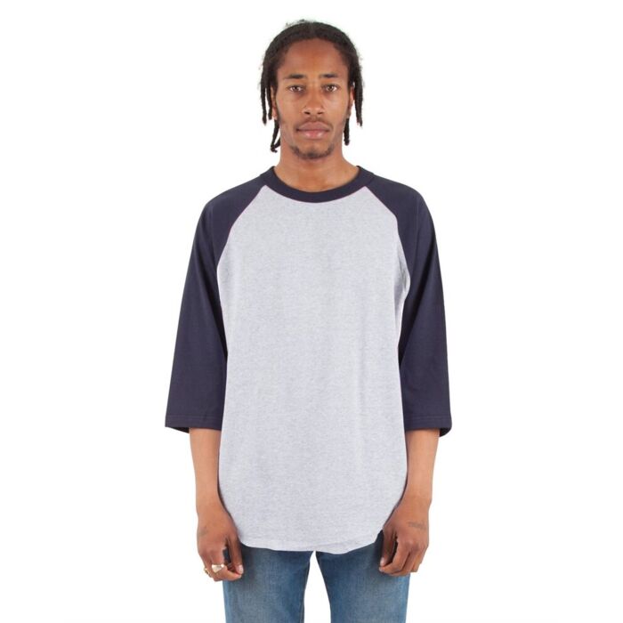 Unisex Raglan Three-Quarter Sleeve T-Shirt Thumbnail