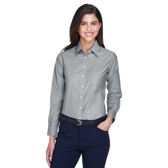 Women's Long Sleeve Oxford Dress Shirt Thumbnail