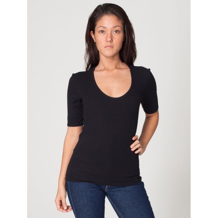 4362 Baby Rib S/S U-Neck T-Shirt Thumbnail