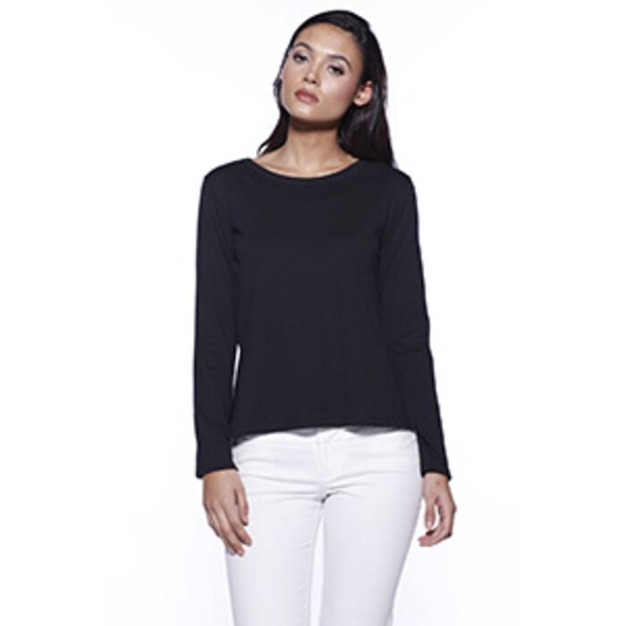 Ladies' CVC High Low Long-Sleeve T-Shirt Thumbnail