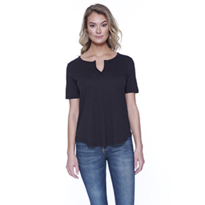 Ladies' CVC Slit V-Neck T-Shirt Thumbnail