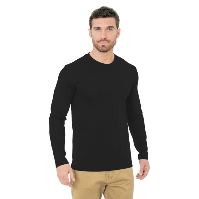 Unisex Fine Jersey Long-Sleeve Crew T-Shirt Thumbnail