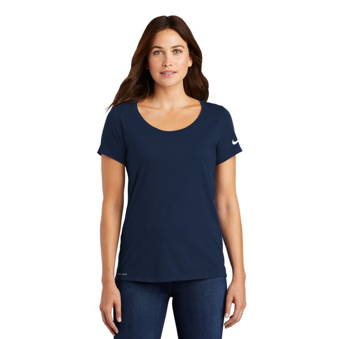 Ladies Dri FIT Cotton/Poly Scoop Neck Tee Thumbnail