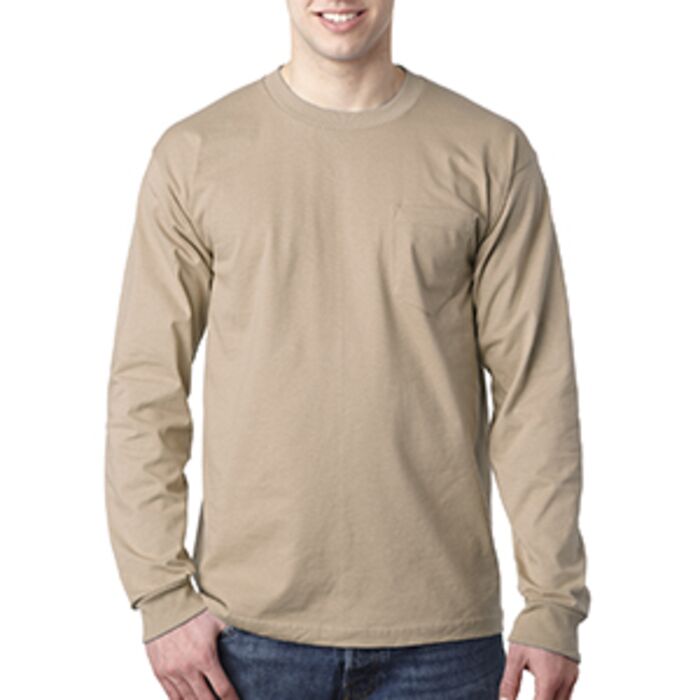 Adult 6.1 oz., 100% Cotton Long Sleeve Pocket T-Shirt Thumbnail