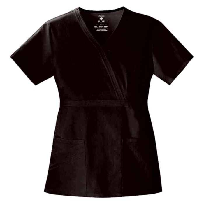 Cherokee Luxe Mock Wrap Scrub Top Thumbnail