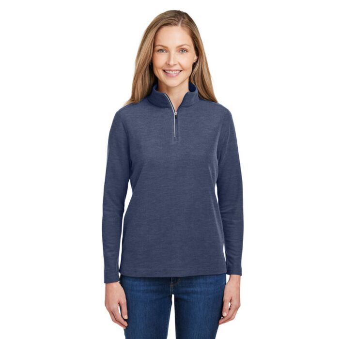 Ladies' Fusion ChromaSoft™ Pique Quarter-Zip Thumbnail