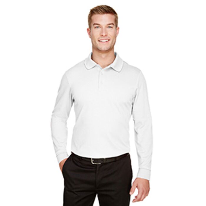 CrownLux Performance™ Men's Plaited Long Sleeve Polo Thumbnail