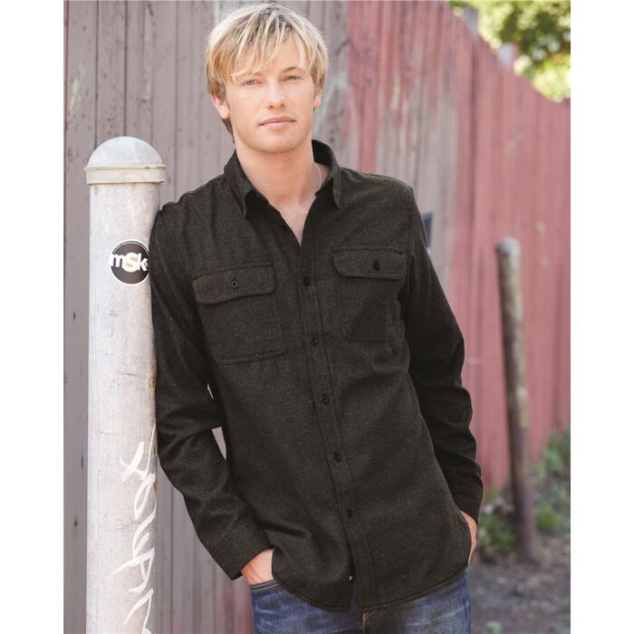 Solid Long Sleeve Flannel Shirt Thumbnail