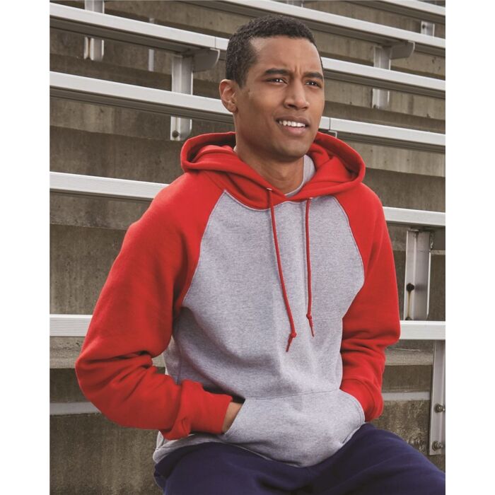 Dri Power® Colorblock Raglan Hooded Sweatshirt Thumbnail