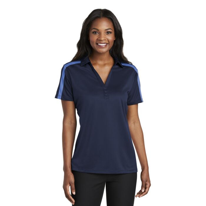 Ladies Silk Touch Performance Colorblock Stripe Polo Thumbnail