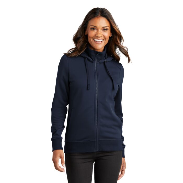Ladies Smooth Fleece Hooded Jacket Thumbnail
