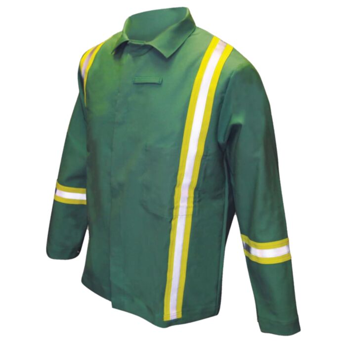 Magid IND2530HV Arc-Rated 12 oz. 100 % FR Cotton Jacket with Hi-Viz Stripes Thumbnail