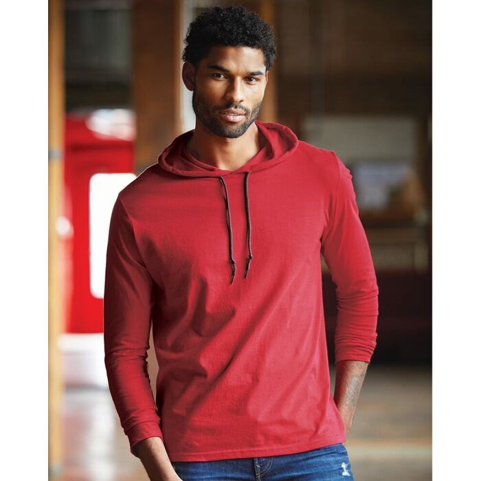 Softstyle® Lightweight Hooded Long Sleeve T-Shirt Thumbnail