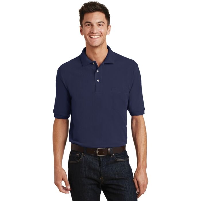 Heavyweight Cotton Pique Polo with Pocket Thumbnail