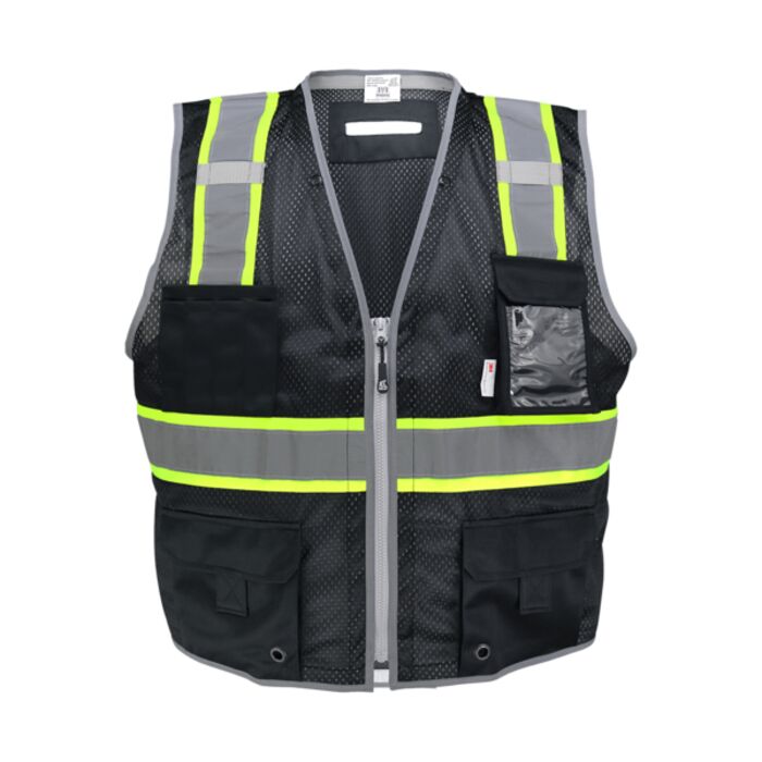 FrogWear HV Black Enhanced Surveyors Safety Vest Thumbnail