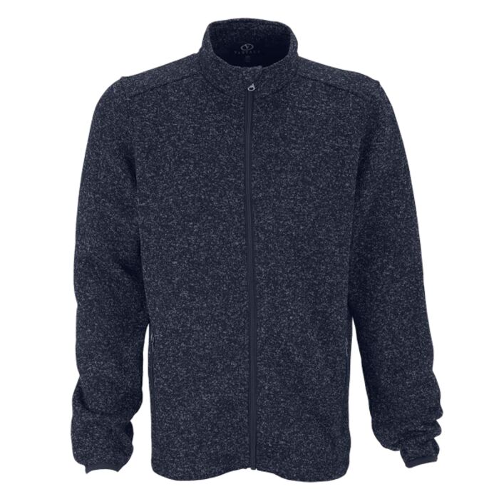 Vantage Men's Navy Heather Summit Sweater-Fleece Jacket Thumbnail