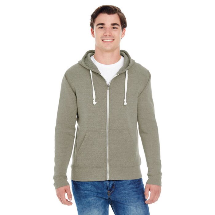 Adult Triblend Full-Zip Fleece Hood Thumbnail