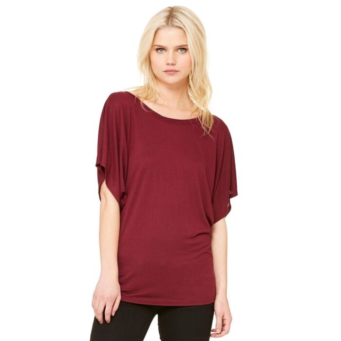 Women's Flowy Draped Sleeve Dolman Tee Thumbnail