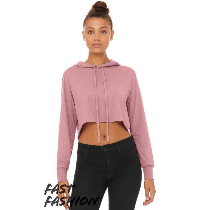Women’s Triblend Cropped Long Sleeve Hoodie Thumbnail